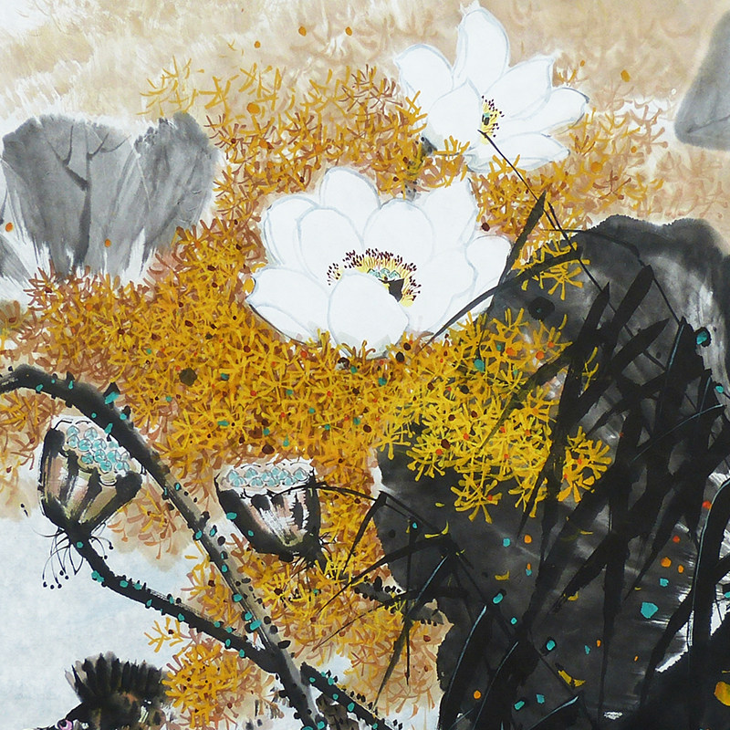 李哲《荷塘情绪》朝鲜功勋画家