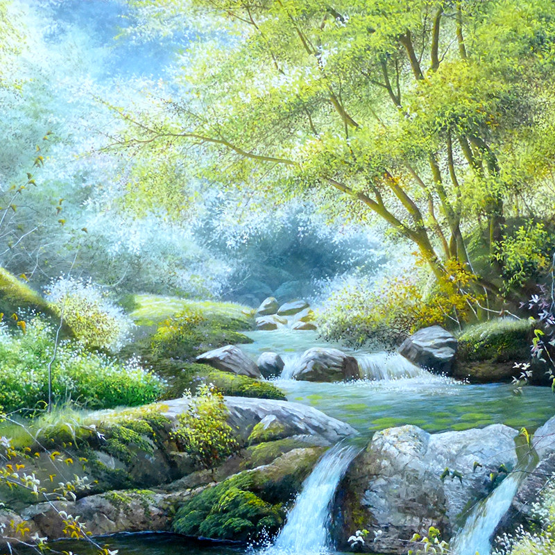 (朝鲜)朱成《清泉》咸境北道美术创作社 小芃画廊