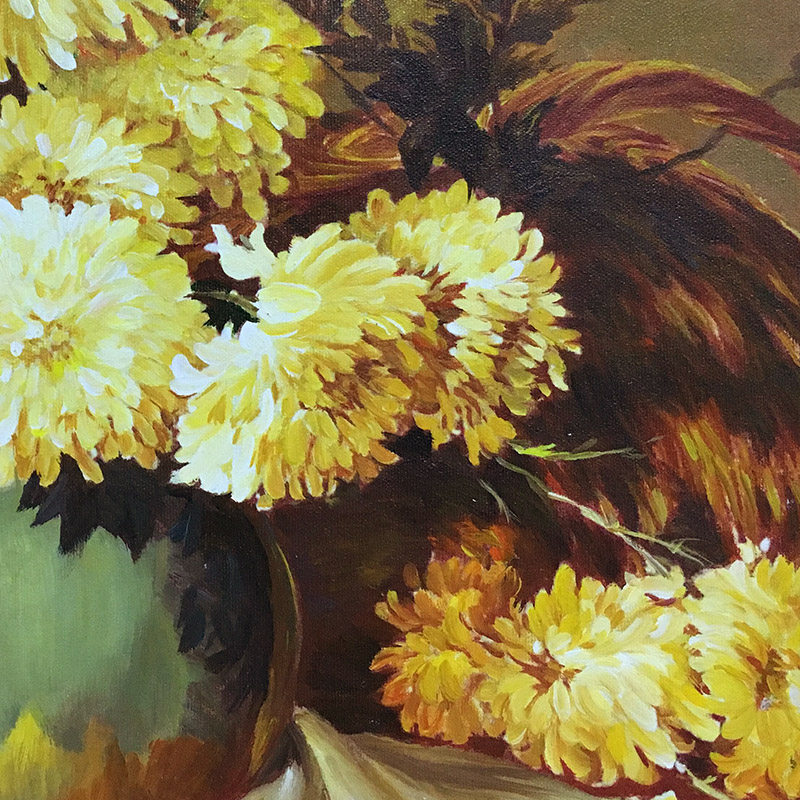 (朝鲜)延惠英《菊花香溢》平壤美术大学 小芃画廊