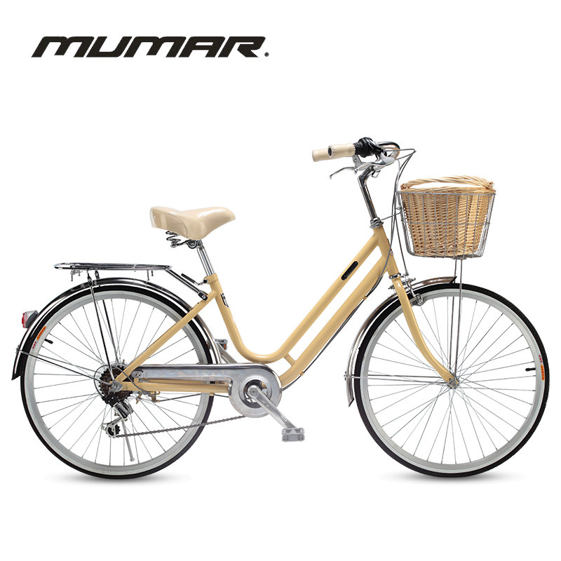 美国牧马人自行车mumar24寸变速时尚淑女通勤复古单车