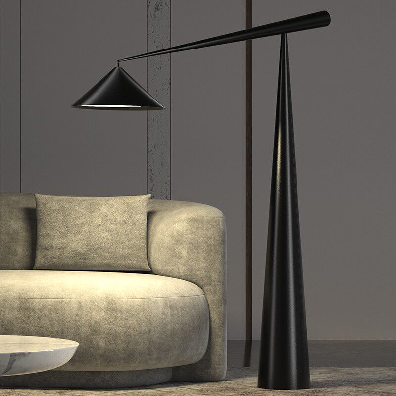 后现代金属落地灯别墅客厅氛围感简约设计师款展厅售楼处钓鱼灯具