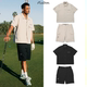 夏季MALBON新品高尔夫服装男款套装短袖Polo衬衫运动速干轻薄短裤
