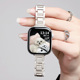 适用于AppleWatch手表带蓝气球金属腕带苹果不锈钢蝴蝶扣iwatchS10新款智能运动s9/8高级感小众女士表链夏