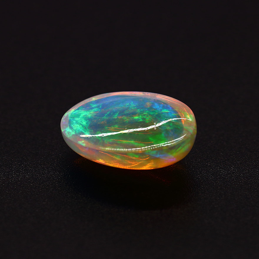 视频实拍 9.40ct天然伊索比亚欧泊 火彩好