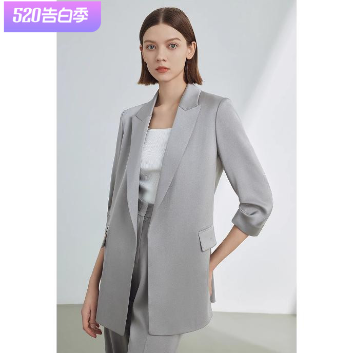 【三醋酸Basic衣橱】朗姿法式西服外套女2024夏新款通勤高端西装