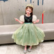 迪士尼女童安娜公主裙冰雪奇缘生日礼服六一儿童节表演服装连衣裙