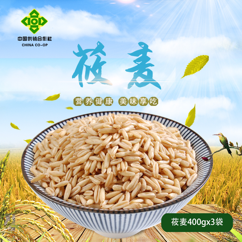 小杂粮莜麦裸燕麦400gx3袋五谷杂粮粗粮豆浆配料