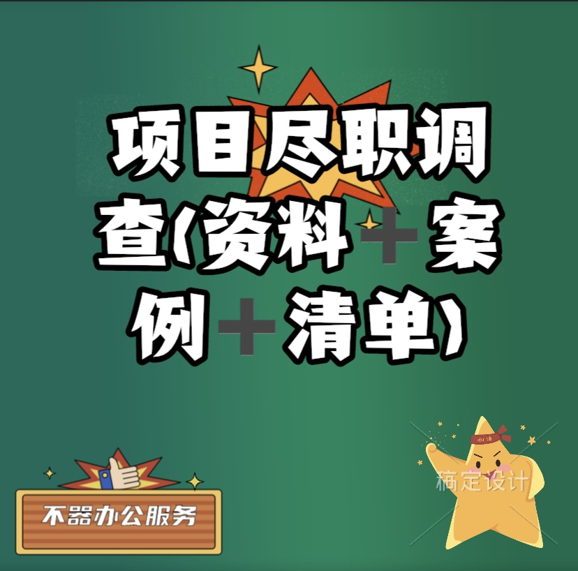 尽职调查报告项目尽调房地产资源担保投资项目一整套附工具案例