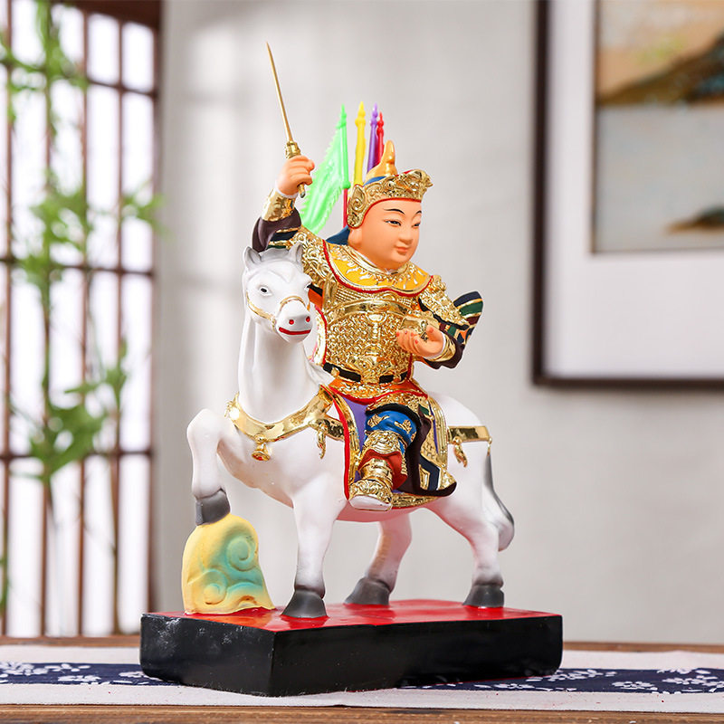 抖音新款报马仙像黄小跑骑马将军树脂佛像保仙家家用摆件