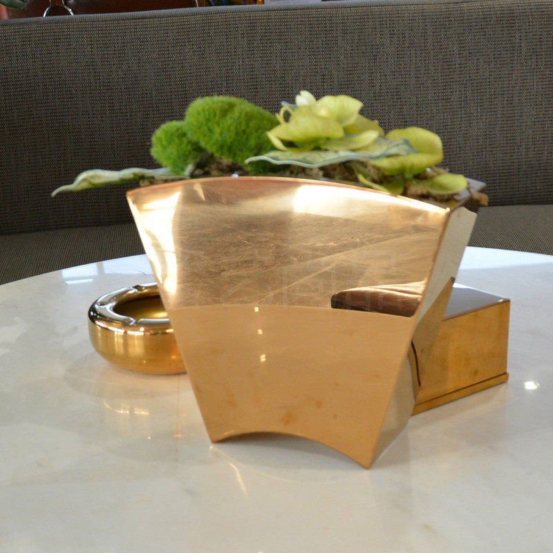 不锈钢花器 时尚金属花盆 节日可电镀 仿真花花插 酒店卖场装饰_不