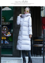 2015冬季外套韩版超长款修身加长款迷彩保暖羽绒棉服加厚潮女棉衣