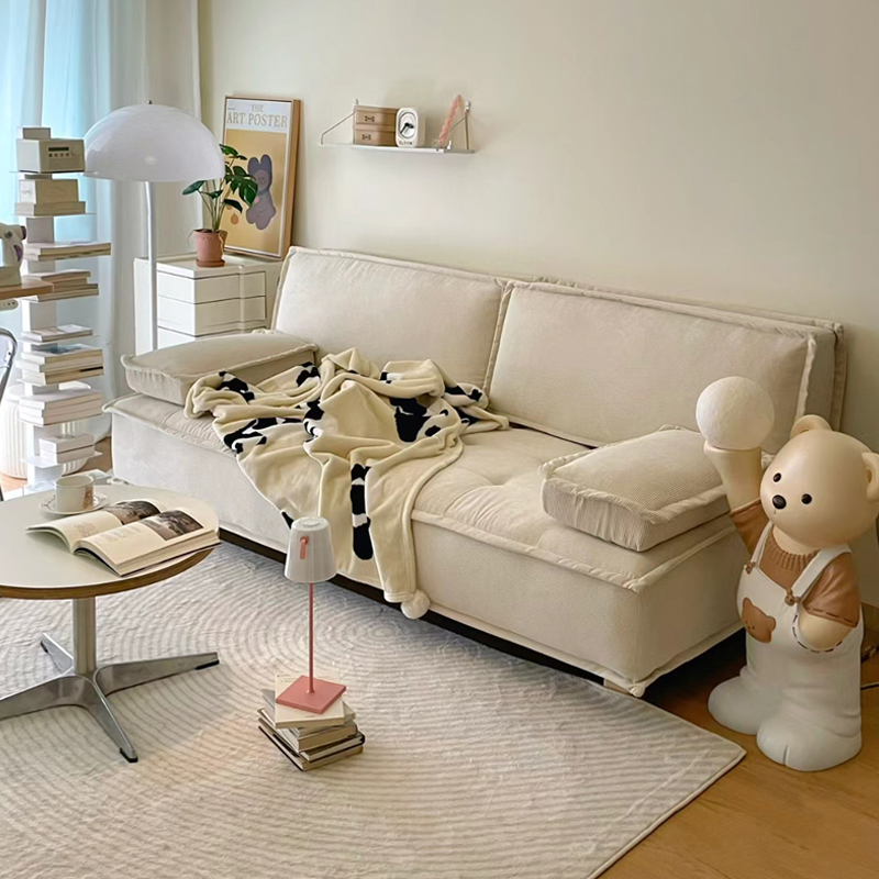 日式奶油风沙发床客厅小户型可拆洗折叠可变床两用多功能伸缩抽拉