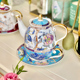 轻奢泡茶壶花茶壶骨瓷咖啡杯壶套装客厅家用杯具陶瓷单人子母壶勺