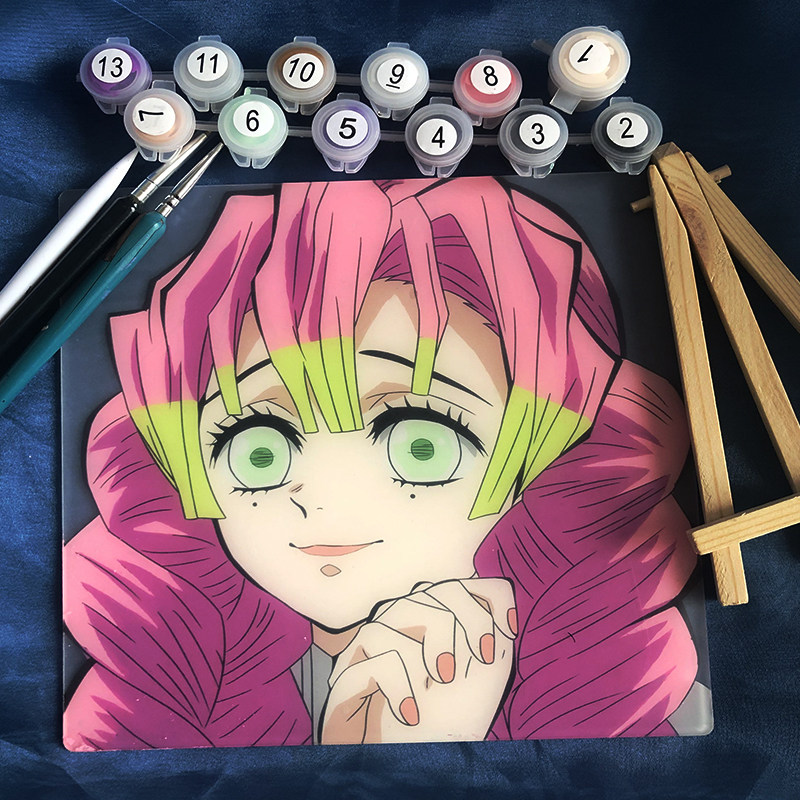 吉兰家手工diy高透画鬼灭礼物装饰画动漫反差玻璃画板现货限量