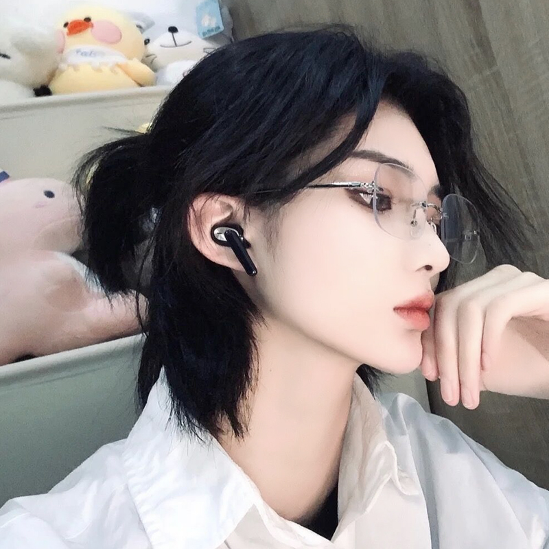 狼尾假发女短发夏季日系中分武士头长发韩版帅气鲻鱼头自然全头套