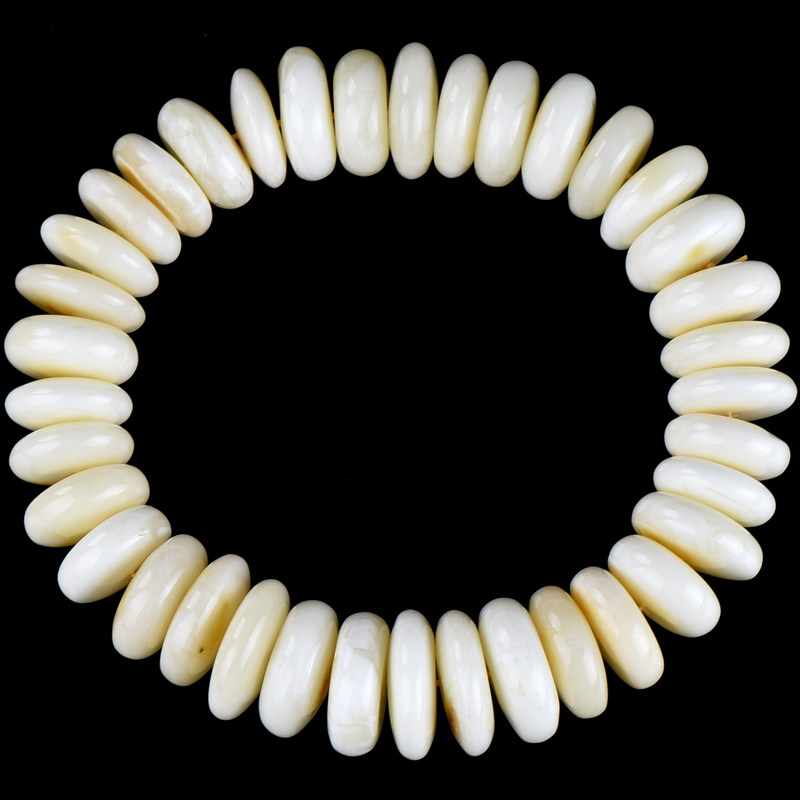 36.76克【馆藏级罕见白蜜】天然满蜜乳白色白蜜蜜蜡手链 61734