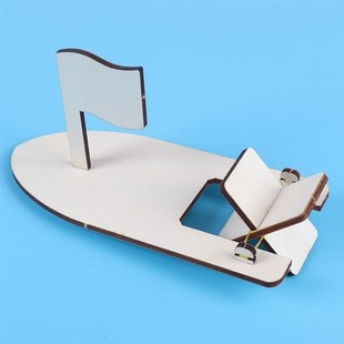 diy自制木帆船橡皮筋动力船 科技小制作创意儿童手工小发明材料包