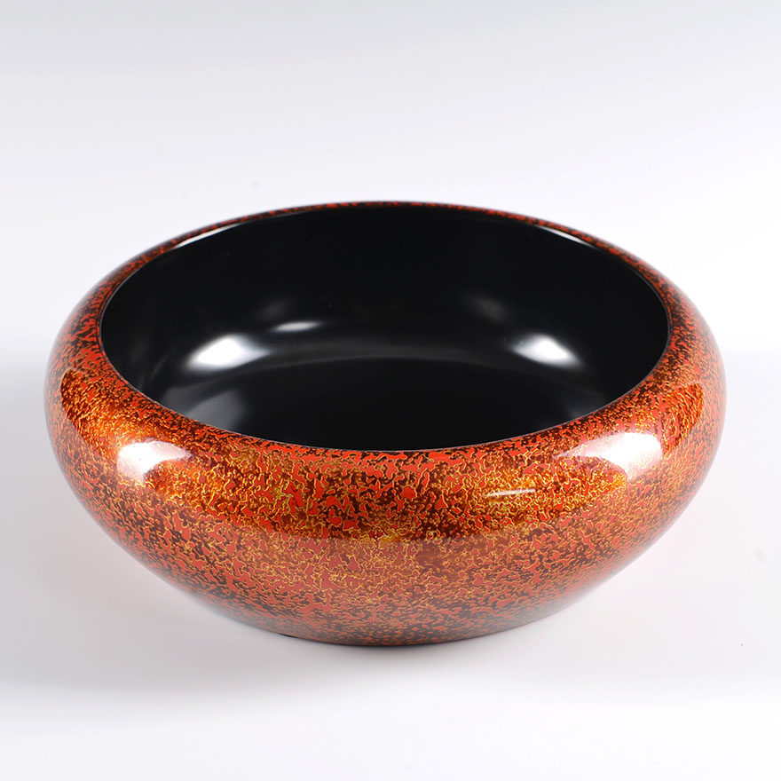 赤宝砂茶洗 福州漆艺大师许德越亲作 脱胎漆器