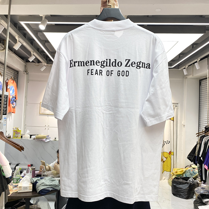 fear of god 联名款fog立体压胶字母印花男女圆领休闲潮流短袖t恤