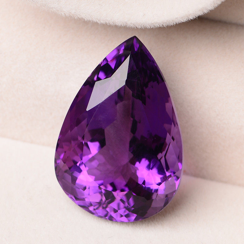 千禄水晶天然水晶碧玺拍卖专场 大颗粒天然宝石级紫水晶裸石戒面 优质