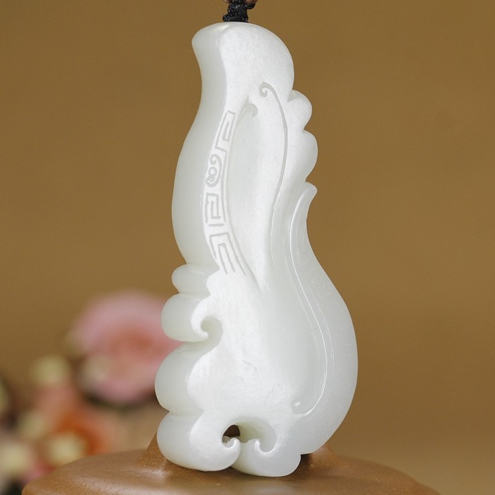 精品和田玉羊脂白玉如意挂件 61.83克 d1225