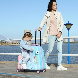 Disney/迪士尼可坐可骑行李箱女米妮儿童拉杆箱男米奇骑行旅行箱