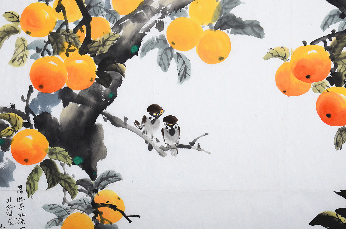 千龙 一级画家《丰收的秋天》朝鲜名家国画