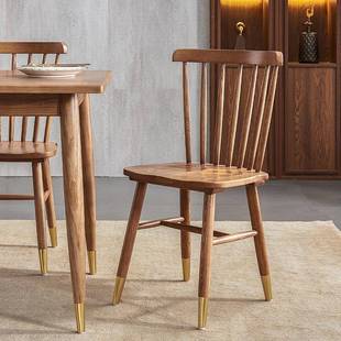 现货白蜡木北欧餐椅原木设计师温莎靠背椅子家用实木餐椅新款