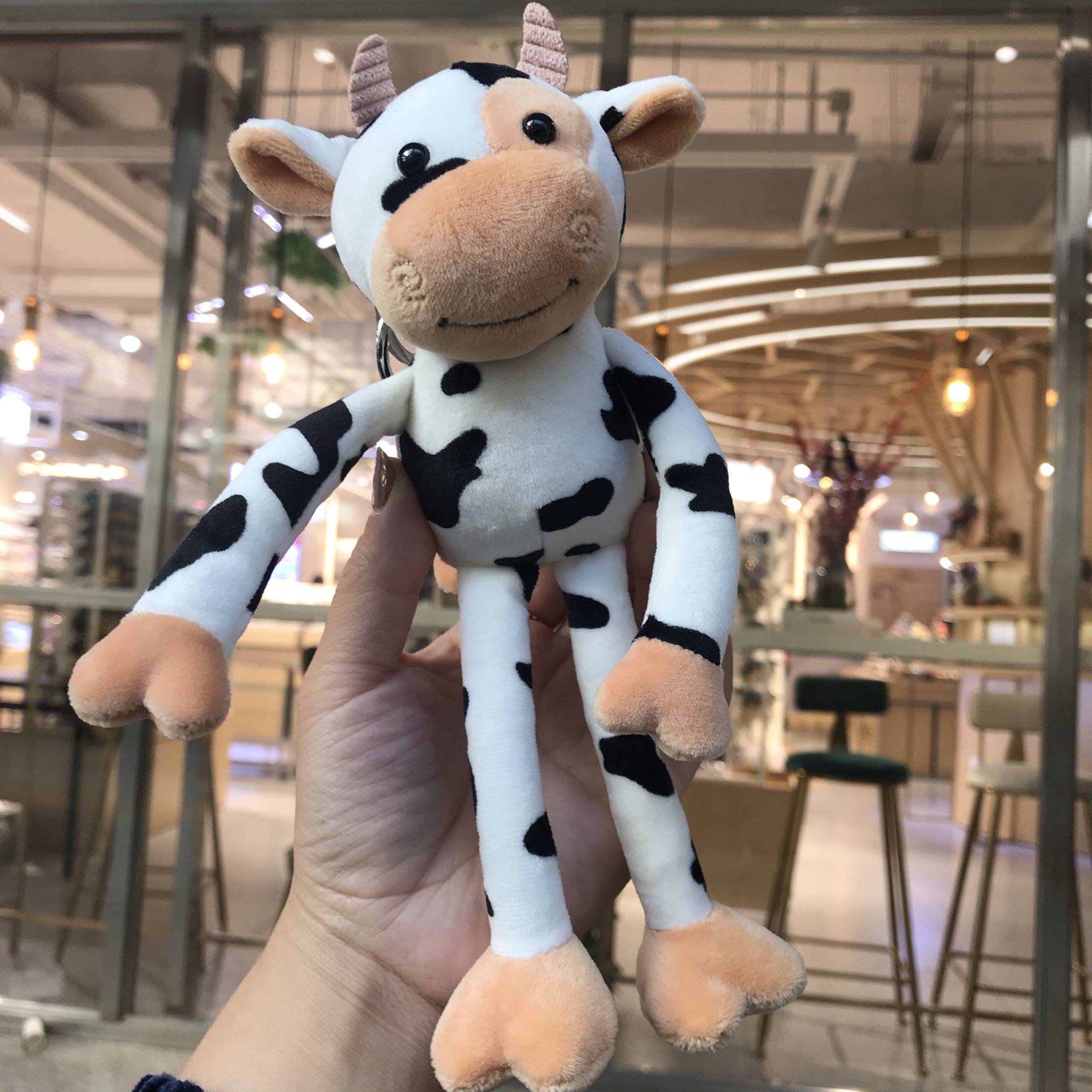 奶牛公仔毛绒玩具钥匙扣小生肖牛玩偶布娃娃生包包挂件牛年吉祥物