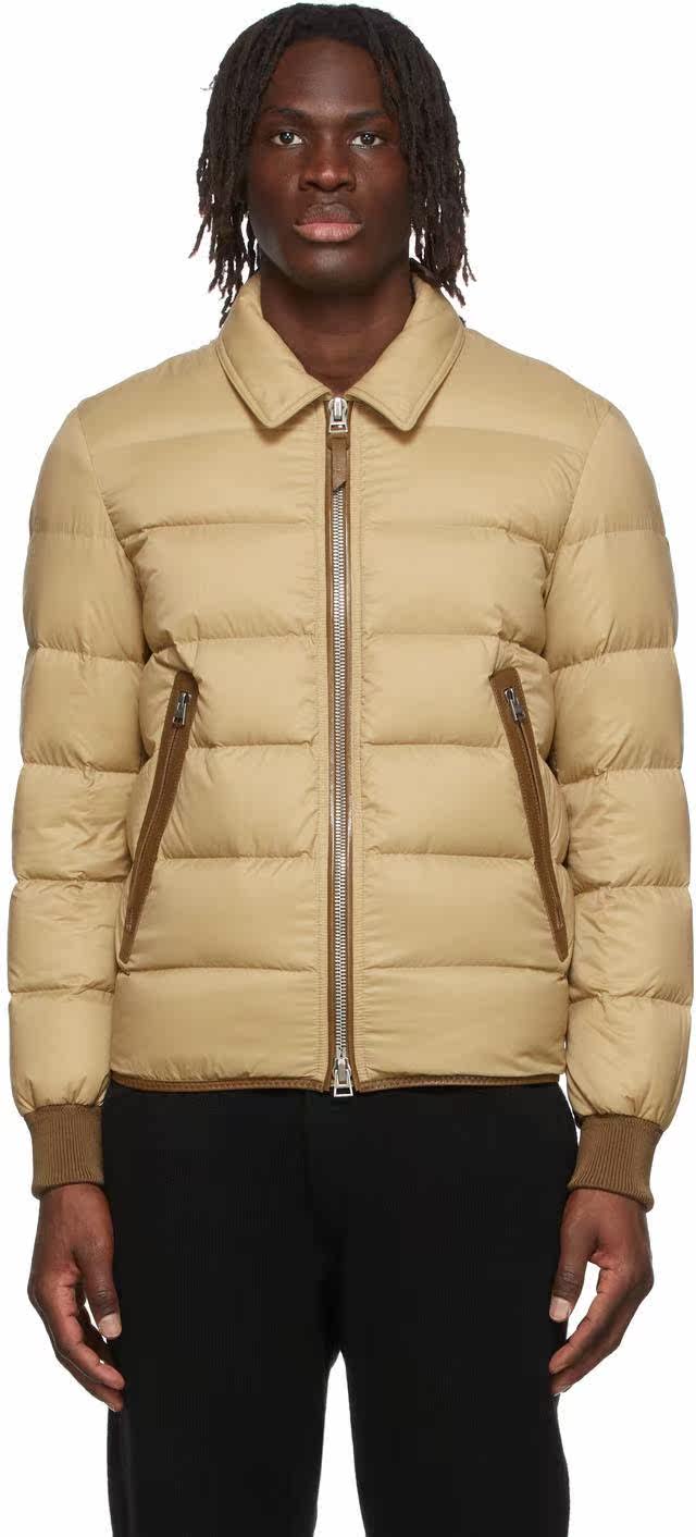 tom ford 汤姆·福特 tom ford 驼色尼龙羽绒夹克短外套男