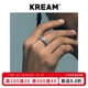 KREAM S925纯银不规则简约锤纹开口戒指小众设计冷淡风男女同款