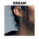 KREAM S925 复古做旧 纯银十字耳坠男女同款