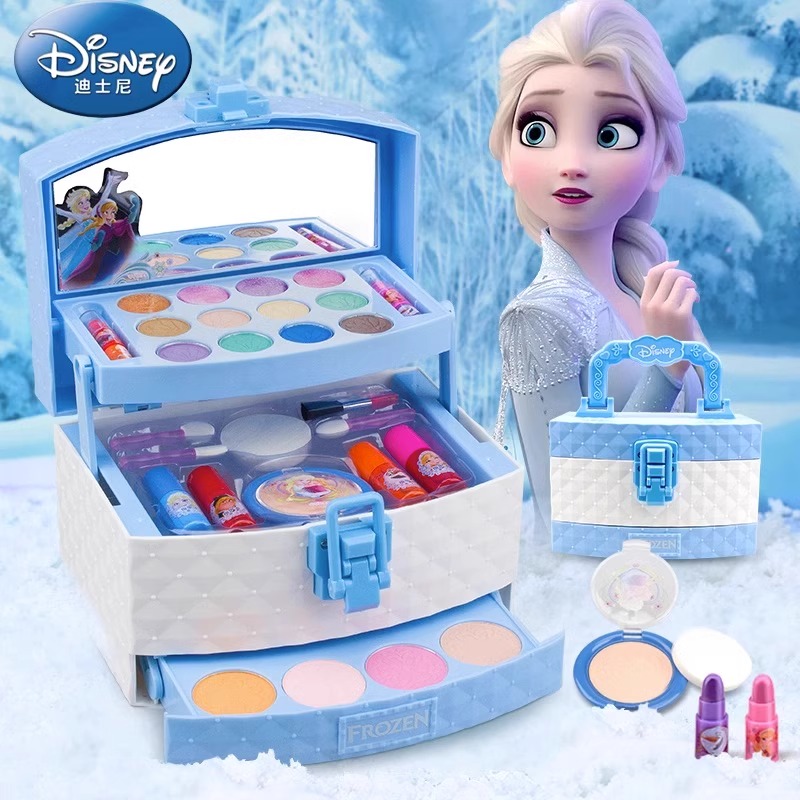 六一节礼物儿童化妆品小女孩专用迪士尼彩妆套装正品爱莎公主玩具