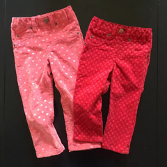 外贸童装女童秋冬条绒长裤子儿童16年新款红色原点松紧腰带休闲裤