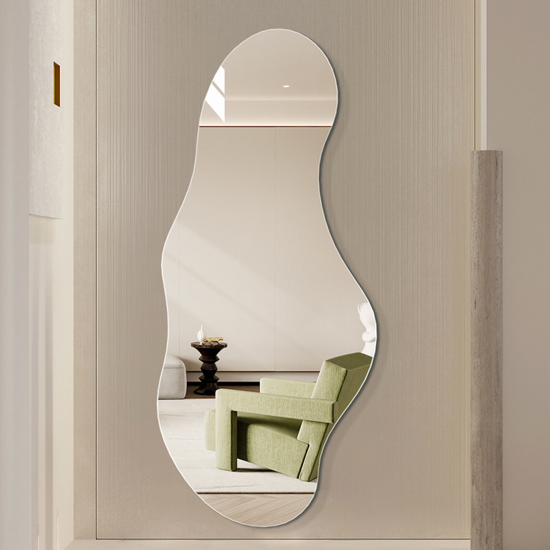 异形无框穿衣镜子网红款不规则试衣镜壁挂贴墙家用艺术落地全身镜