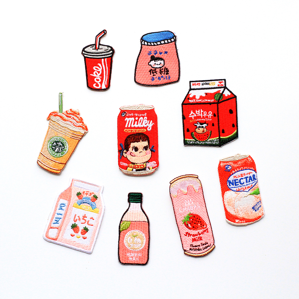 不二 便利店盒装饮料可爱卡通童趣少女刘海贴碎发贴 刺绣款ins风