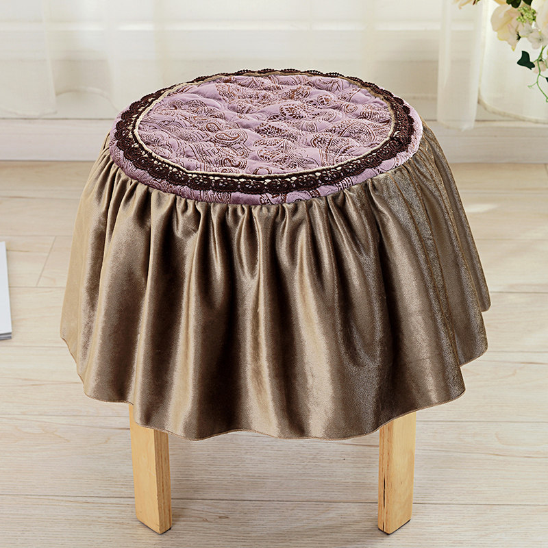 世纪家纺 四季布艺小圆凳子套罩 欧式圆形坐垫单人圆凳子坐垫圆垫