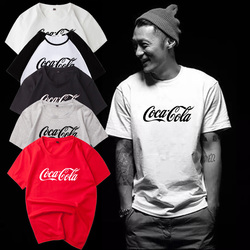 纯棉T恤潮牌可口可乐限量版衣服男女短袖欧美