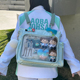 AORDA 三用绿色痛包双肩女大容量单肩斜挎20cm娃包学生党二次元包