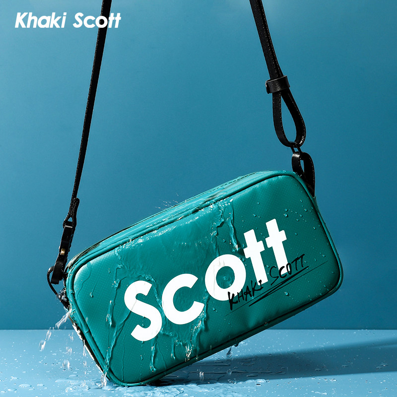 khaki scott/男士斜挎包潮牌单肩包高级感小众男包酷女机能小挎包