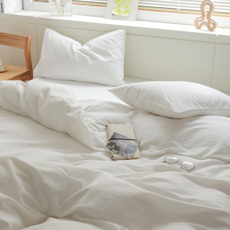 好如旗舰店的优惠券大全—酒店白色纯棉床上四件套夏季裸睡100全棉民