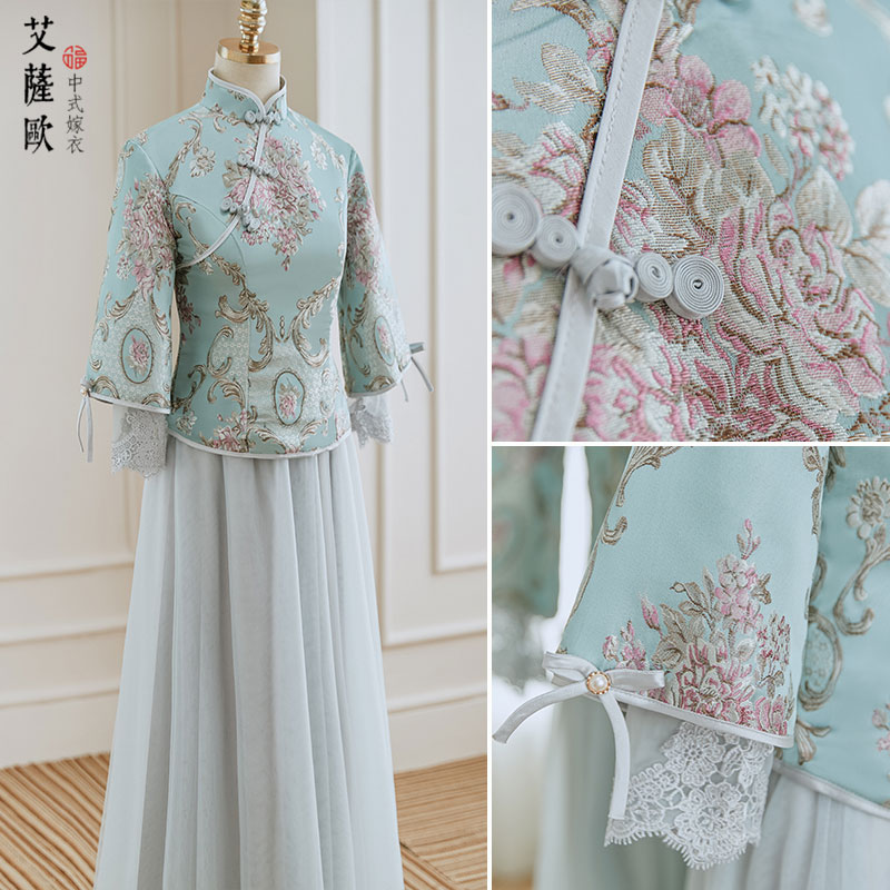 中式伴娘服2021新款春秋长袖中国风婚礼姐妹团礼服裙女改良长款秋|msdalam kategori Butik wanita / wanita, perkahwinan/Cheongsam/pakaian, pakaian/malam - dari Buy2taobao.com untuk memberikan perkhidmatan ejen Taobao profesional membeli