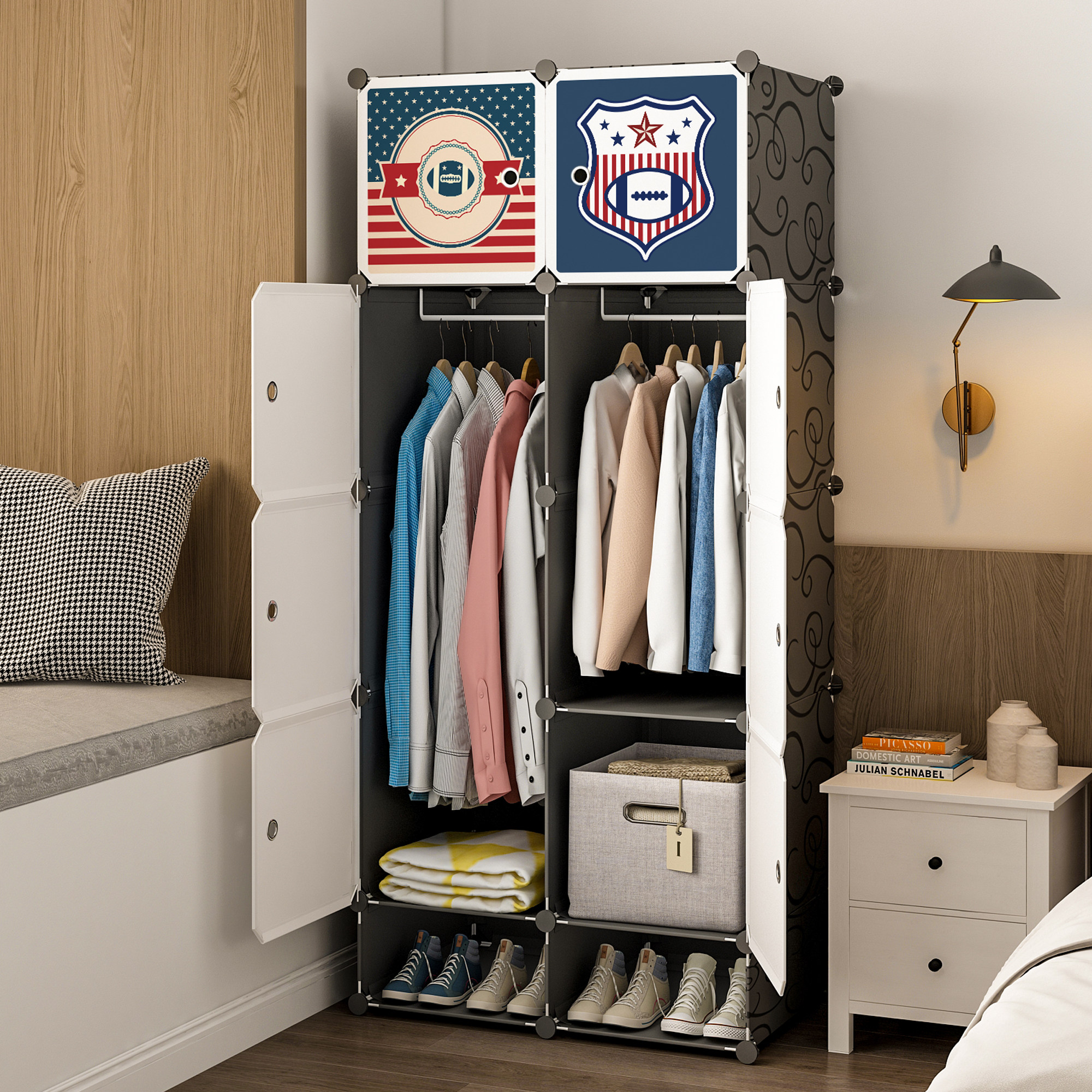 简易衣柜出租房用单人小户型宿舍现代简约家用卧室布挂塑料收纳柜