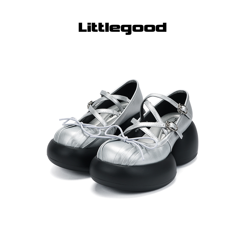 【新品】littlegood甜美厚底圆头玛丽珍鞋女2024新款百搭小皮鞋