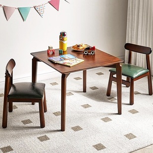 实木休闲桌客厅吃饭桌学习桌家用小方桌小户型实木茶桌正方形餐桌