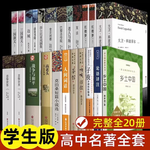 全套20册 高中课外阅读书籍必 乡土中国 红楼梦 大卫科波菲尔 复活 老人与海 论语 高一高二高三上册下册高中生世界名著经典书目