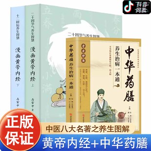 2023新版 漫画版黄帝内经上下册+中华药膳养生治病一本通全3册 马寅中二十四节气养生智慧 中医八大名著之一养生图解 皇帝内经原版