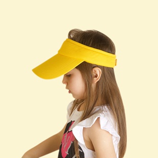 小黄帽空顶帽儿童遮阳帽大沿夏季