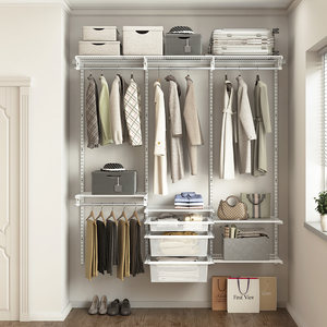 8米金属衣柜开放式砌墙衣柜金属衣帽间定制钢架环保衣橱