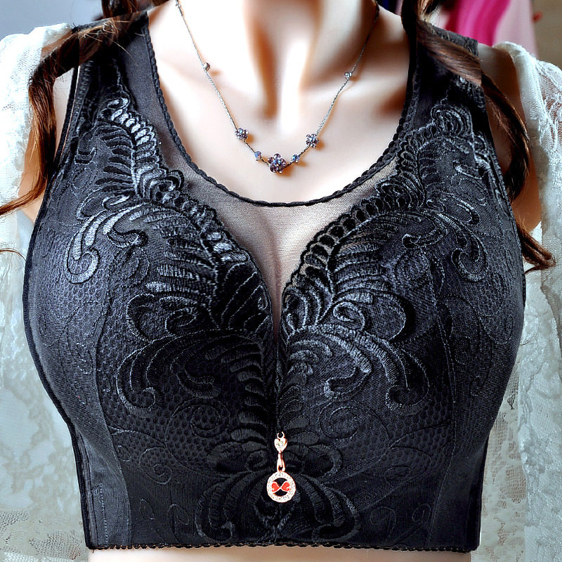 大码内衣女无钢圈文胸收副乳上托薄款聚拢防下垂调整型胖mm大胸罩